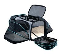 Cat/Dog Airline Approved Expandable Pet Carrier for Small Pets - Removable Pad, Pockets