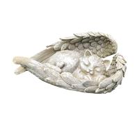Cat Dog Angel Pet Monument Headstone, Outdoor Cat Animal Gravestone, Decorative Memorial Animal Garden Statue, Poly Resin Cat Figure Garden Wonderful Keepsake Pet Memorial