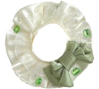 Cat Dog Bandana with Silky Bowknot Pearls Gemstones, Cute Bib Collar for Small Big Pet Accessories for Photo Shoots (Green,XXL)