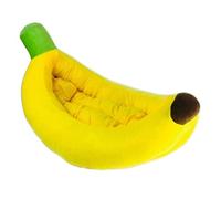 Cat Dog Bed Pet Bed Kennel Banana Shape Pets Cat Bed House Cozy Cute Banana Puppy Cushion Kennel Warm Portable Pet Basket Supplies Mat Beds Dog Bed Puppy Sofa ( blue : Geel , Size : 70*35*22cm )