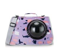 Cat Dog Carrier Bag Medium to hard Travel Ready Escape Proof Ventilated Mesh Collapsible For Walking/Hospital/shopping For Small Dogs Cats(Purple)