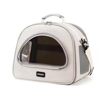 Cat Dog Carrier Bag Soft Sided Travel Ready Escape Proof Ventilated Mesh Collapsible For Walking/Hospital/shopping For Small Dogs Cats(Beige with gray)