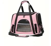 Cat, Dog Carrier for Small Medium Cats Puppies up to 15 Lbs，Airline-Approved Foldable & Washable Pet Carrier，Washable Dog Carrier Privacy Protection for Home Outdoor Travel (Pink)