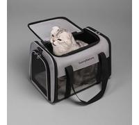 Cat Dog Carrier for Small Medium Pets up to 18 Lbs, Portable Animal Pet Carrier, Airline Approved Carrier, Soft Sided Cat Bag, Collapsible Pet Travel Carrier(17x11x11 Grey)