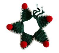 Cat Dog Christmas Costumes,Handmade Knit Pet Scarf, Kitten Necklace Scarf Crochet Bib, Xmas Cat Bandana Collars,Adjustable Fit Five-Pointed Star Clothes