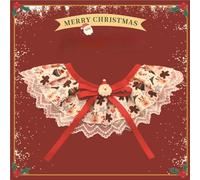 Cat Dog Collar Adjustable Christmas Lace Pet Collar Festive Bib for Cats and Dogs(XXL)
