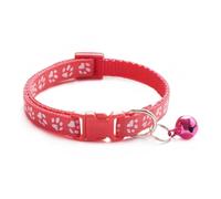 Cat Dog Collar Collar with Bell Cartoon Footprint Colorful Dog Puppy Cat Accessories Kitten Adjustable Safety Ring Necklace(Color8)