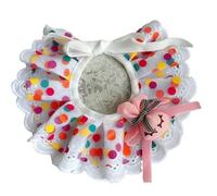 Cat Dog Collar Pet Collar Cat Kitten Flower Lace Bow Bell String Bib Necklace Neck Strap Decor with(Color1,S)