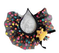 Cat Dog Collar Pet Collar Cat Kitten Flower Lace Bow Bell String Bib Necklace Neck Strap Decor with(Color3,XS(old))