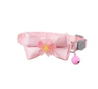 Cat Dog Collar Pet Collar Pink Lace Bow Hanging Bead Cat Choker Bell Dog Supplies Accessories Products(Color4)