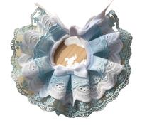 Cat Dog Collar Pet Supply Lace Flower Neck Decor Collar Cat Kitten Bow Bell String Bib Necklace Strap(Color4,XL)