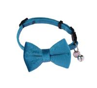 Cat Dog Collar Velvet Cat Collar Solid Color Bowknot Puppy Chihuahua Collars with Bell Adjustable Safety Buckle Cats Bow Tie Pets Accessories(Color2)