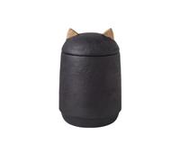 Cat Dog Cremation Urn Portland Cement with Sealed Lid, 6.3x3.9x3.9 in | Moisture-Proof, Desktop Storage Jar, Compact Decorative, Pet Memorial, for Pet Burial, Black