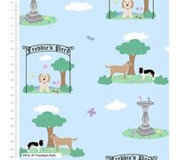 Cat & Dog Fabric - 100% Cotton Printed Fabric - Pet-Themed Animal Material - 44” Wide - Ideal for Quilting, Crafts & Sewing Projects, Pets (Dog Park, Half Metre)