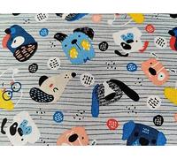Cat & Dog Fabric - 100% Cotton Printed Fabric - Pet-Themed Animal Material - 44” Wide - Ideal for Quilting, Crafts & Sewing Projects, Pets (Dogs on Grey, Metre)