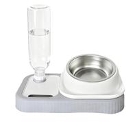 Cat Dog Food and Water Bowl Set, Double Food Bowls with Automatic Gravity Water Bottle, Slow Feeder Dog Bowl, Detachable Stainless Steel Bowl for Feeding Small Medium Dogs Cats Puppies