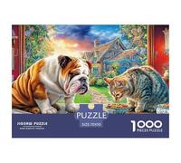 Cat Dog GardenSophisticated 1000-Piece Jigsaw Puzzles for Adults Comprised of 1000 Individually Challenging Puzzle Game Pieces - Conceived As An Exceptional Gift Jigsaw Puzzles for Adults And Kids Ag