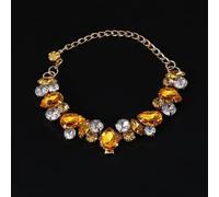 Cat Dog Gems Collar - Luxury Bling Diamond Pearl Adjustable Jewelry Chain, Crystal Waterdrop Metal Wedding Collar Necklace for Small Medium Pets Birthday Holiday Party (#2,M)