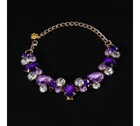 Cat Dog Gems Collar - Luxury Bling Diamond Pearl Adjustable Jewelry Chain, Crystal Waterdrop Metal Wedding Collar Necklace for Small Medium Pets Birthday Holiday Party (#4,L)