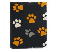 Cat Dog Gray Yellow Footprints PU Leather Book Cover - Waterproof Protective Case for Books, Soft Flexible Sleeve with Anti-Scratch Design, Universal Fit for Novels Textbooks Journals