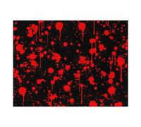 Cat Dog Halloween Classic Horror Blood Splatter Black Red Food Mat | Leakproof Quick-Dry Pet Feeding Mat Cat Food Mat for Food & Water Pet Bowl Mat for Dogs & Cats, Kitchen, Home or RV Use