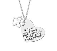 Cat Dog Heart Necklace for Women Men If Love Could Have Saved You Necklace for loss of dog sympathy gift for Loss of Cat Pet Memorial Gifts for Dogs Cats Pet Bereavement Gifts Necklaces