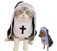 Cat/Dog Nun Costume Pet Clothing - Cute Funny Sister Habit Dress Outfit for Halloween Christmas Festival Cosplay Party (X-Large)