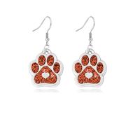 Cat Dog Paw Print Earrings for Women Stainless Steel Fashion Heart Footprint Earring Cute Dog Cat Animal Paw Print Earrings, S, Alloy Steel, No Gemstone