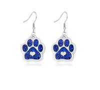 Cat Dog Paw Print Earrings for Women Stainless Steel Fashion Heart Footprint Earring Cute Dog Cat Animal Paw Print Earrings, S, Alloy Steel, No Gemstone