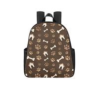 Cat Dog Paws Footprints and Bones Brown Backpack 12.40x5.12x14.17inch Backpack College Student Multipurpose Casual Bookbags for Adult Men Business Travel School,Office