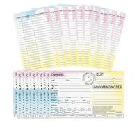 Cat Dog Pet Grooming Information Cards 8x5 inch Groomer Client Profile Service Record Clip Card Business Data Client Page Cards for Professional Pet Groomers, Kennel Care 50 Pack (Yellow)