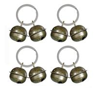 Cat Dog Pets Collar Bells,4 Set Cat and Dog Bells,Metal Pet Tracker Round Vintage for Collars Tracker Bells Decoration Training Anti-Lost Pets Key Rings