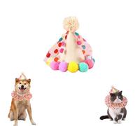 Cat Dog Princess Costumes,Puppy Cat Birthday Hat Outfit Bandana Scarf Party Hats,Cute Lace Puppy Bib Scarf Party Decorations Set for Small Medium Cats Dogs (Hat)