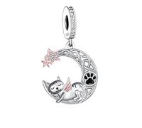 Cat Dog Puppy Kitten Memorial Angel Wing Heaven Paw Pet Love You Charm Bead Pendant 925 Sterling Silver Compatible With Pandora Charm Moments Bracelet (Cat Kitten Angel Wing)