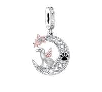 Cat Dog Puppy Kitten Memorial Angel Wing Heaven Paw Pet Love You Charm Bead Pendant 925 Sterling Silver Compatible With Pandora Charm Moments Bracelet (Dog Puppy Angel Wing)