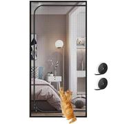 Cat Dog Screen Door, Reinforced Pet Proof Screen Door, Double Zip Mesh Door Curtain For Bedroom Patio Room, Pet Screen Door For Living Room, Cat Gate Prevent Pet Escape Door Curtains(150x220cm)