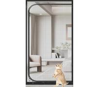 Cat Dog Screen Door, Reinforced Pet Proof Screen Door, Double Zip Mesh Door Curtain for Bedroom Patio Room, Pet Screen Door for Living Room, Cat Gate Prevent Pet Escape Door Curtains(Size:95x220cm)