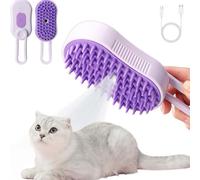 Cat & Dog Steam Brush 3-in-1, Professional Grooming Tool with Shedding Control & Mist Massage, Waterproof Pet Hair Remover for Indoor Cats & dog (Purple)