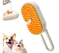 Cat & Dog Steam Brush 3-in-1, Professional Grooming Tool with Shedding Control & Mist Massage, Waterproof Pet Hair Remover for Indoor Cats & dog (Orange)