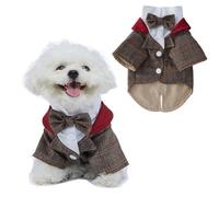 Cat Dog Tuxedo Suit,Pet Wedding Outfit Puppy Birthday Party Formal Costume Shirt Prince Clothing for Small Medium Dog_XL(Style 4)
