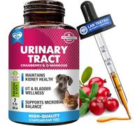 Cat & Dog Urinary Infection Treatment - Natural UTI Support with Cranberry & D-Mannose -Supports Normal Tract & Bladder Function, Detox & Comfortable Urination - Herbal Drops for Pets (60 mL)