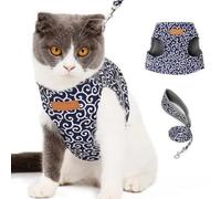 Cat Dogs Vest Harness and Leash Anti-Break Away Chest Strap Cat Clothes, Tactical Cat Harness, Soft Mesh Padding Easy to Control, for Walking (Blue, M)