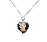 Cat Don't Stop Meow Pet Ash Necklace Keepsake Memorial Heart Pendant Jewelry