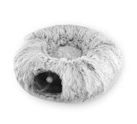 Cat Donut Bed Tunnel - 2-in-1 Plush Winter Kitten Nest - Soft Cat Warm Bed | for Animal Lovers Cold Weather Indoor Home Recovery Period Nighttime Sleeping Rescue Shelter Veterinary Clinic