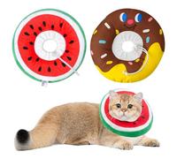 Cat Donut Collar, 2 PCS Cat Recovery Collars & Cones, Adjustable Soft Cone for Cats, Prevent Licking Biting Protect Wounds for Cats Puppies and Rabbits (M）