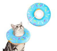 Cat Donut Collar, Soft Cute Kitten Collar Adjustable Kitten Recovery Cone After Surgery to Stop Licking Lightweight Easy to Clean Neck Elizabethan Cone for Cat Dog Pet (Size S)