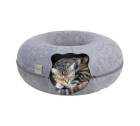 Cat Donut Tunnel, Cat Tunnel Bed, Felt Cat Doughnut Cave and Bed - Cat Hideout, Large Circular Tunnel Cat Bed Cave for Small Pets, Rabbits, Kittens, Nap and Playtime