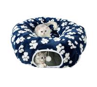 Cat Donut Tunnel Large Washable Plush Comfort with Play Ball | cat play tunnel pet bed for indoor apartment living room bedroom floor corner puppy rabbit small animal