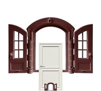 Cat Door - 10.75 Inch Lockable Entry | ABS Retro Pet Flap - Small French Style Cat Door With Double Panels For Bedroom Garage Window Indoor Outdoor Use