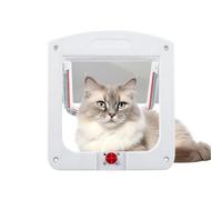 Cat Door, Cat Flap, Pet Door, Weatherproof Pet Door, Easy Installation, Controlled Entry and Exit of Pets, for Interior Exterior Door, Window, Wall, for Cats and Small Dogs, White, 20x24cm